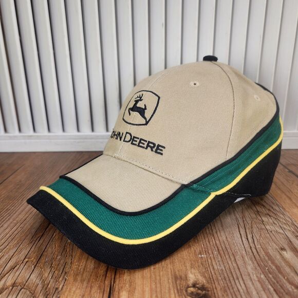 John Deere "Nothing Runs Like A Deere" Strapback Hat Cap Canvas Farmer Tractor - Picture 1 of 11
